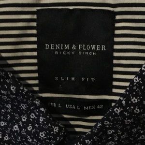 Blue slim FIT short sleeve shirt